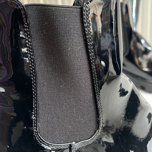 Just Fab, size 8, black leather, black rubber bottom - Picture 3 of 4